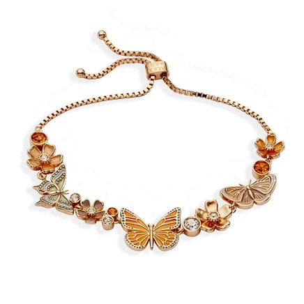 Женский браслет Alex and Ani «Бабочки», золотой