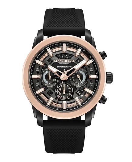 Мужские часы Kenneth Cole New York хронограф 44 мм, черный