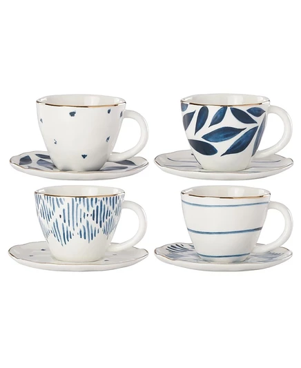 Набор для эспрессо Lenox Blue Bay, 4 шт., белый