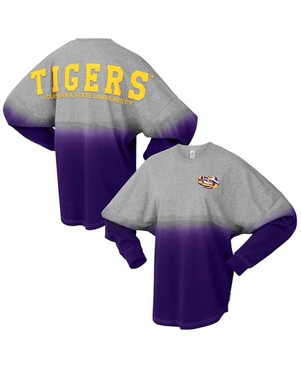 Унисекс лонгслив Spirit Jersey LSU омбре, фиолетово-серый