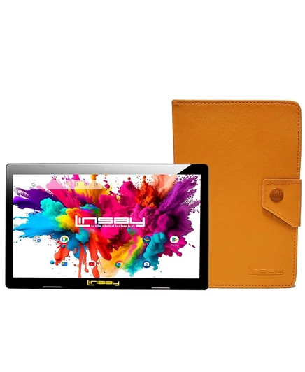 Планшет LINSAY 10.1″ 4 ГБ/128 ГБ Android 15, оранжевый