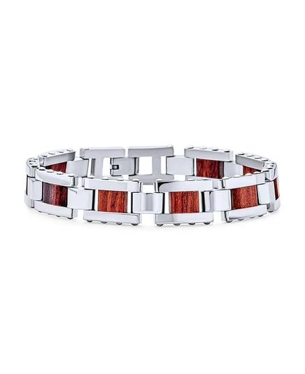 Мужской браслет Bling Jewelry, дерево и сталь, коричневый