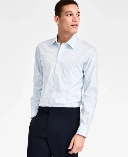 Мужская рубашка Brooks Brothers non-iron клетчатая, синяя