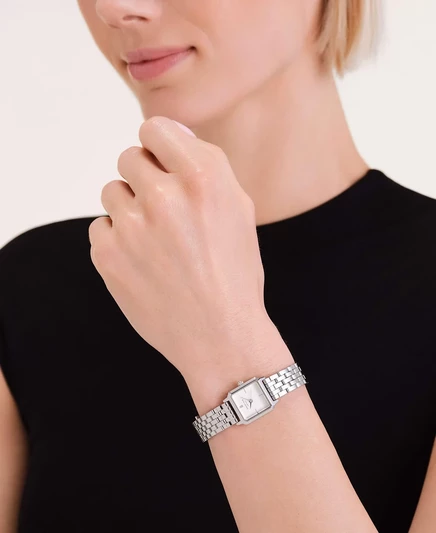 Женские часы Rosefield Boxelle 19,5 мм на браслете, серебристые