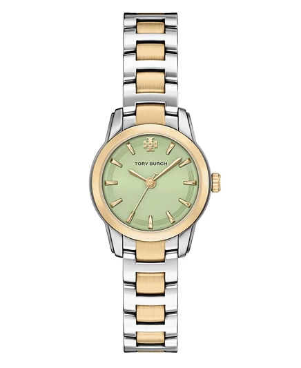 Женские кварцевые часы Tory Burch The Miller Round Small Quartz с тремя стрелками, двухцветные часы из нержавеющей стали, 28 мм multi