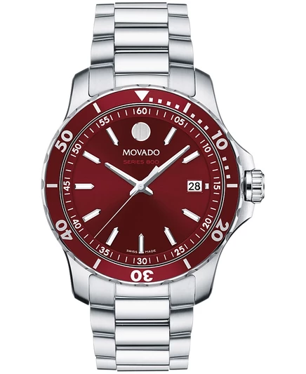 Мужские швейцарские кварцевые часы Movado серии 800 из нержавеющей стали, серебро 40 мм