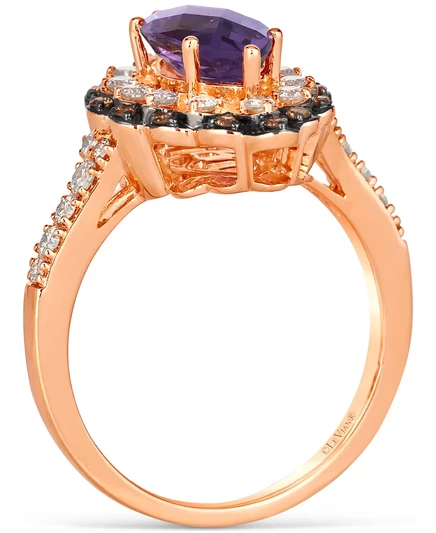 Набор Le Vian подвеска и кольцо Grape Amethyst, 14K розовое золото