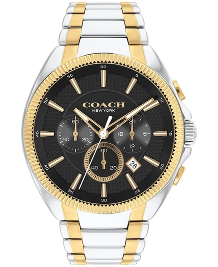 Мужские двухцветные часы COACH Jackson из нержавеющей стали, 45 мм, черные