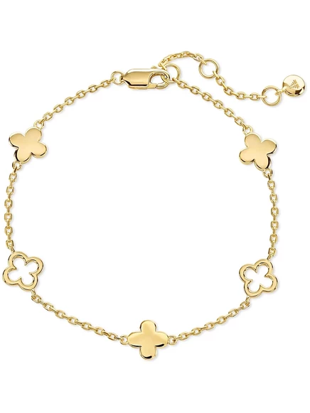 Браслет Devata Clover Chain, позолоченный, 16.5–17.8 см