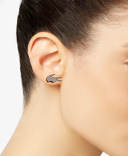Серьги-пусеты lacoste crocodile, золотистые