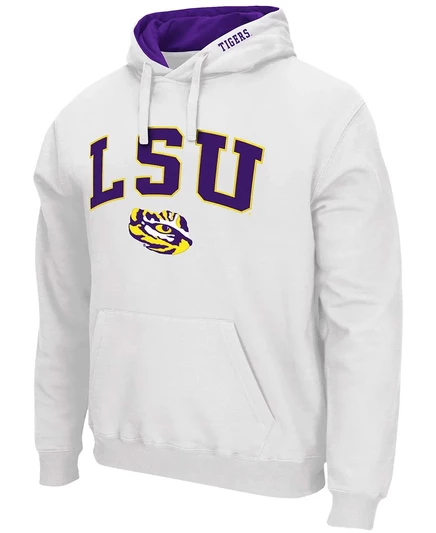 Мужская толстовка-пуловер с логотипом LSU Tigers Arch 3.0 с капюшоном white