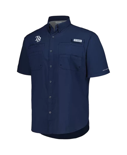 Мужская рубашка Columbia темно-синего цвета Tampa Bay Rays Tamiami Omni-Shade на пуговицах от Columbia navy