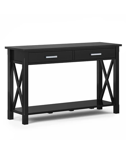 Консольный диван-стол Simpli Home Kitchener из массива дерева, черный