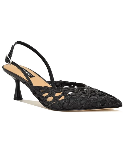 Женские туфли-лодочки Randela на плетеном каблуке Kitten от Nine West черного цвета