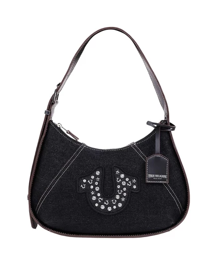 Женская сумка True Religion Hobo джинсовая, черная