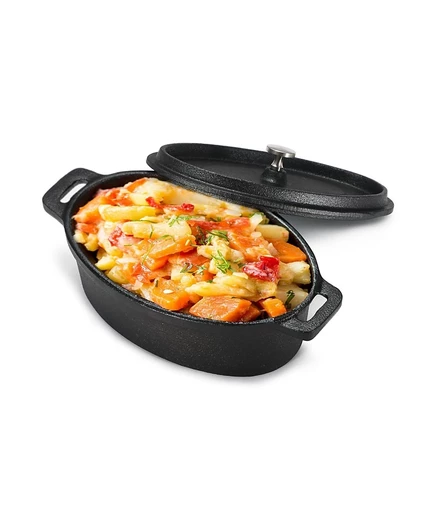 Мини-кастрюля Commercial CHEF 600 мл с крышкой, черная
