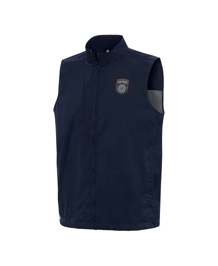 Мужской жилет Antigua Navy San Diego FC Brisk на полной молнии navy
