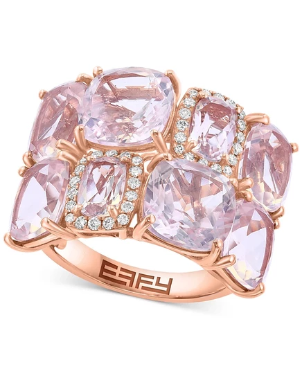 Женское кольцо EFFY кварц и бриллианты, 14k розовое золото