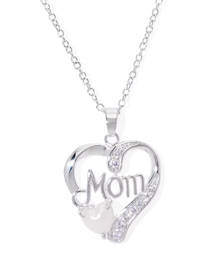 Кулон Macy's Mom с синт. топазом, 46 см, серебристый
