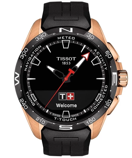 Мужские часы Tissot T-Touch Connect Solar, 48 мм, золотистые