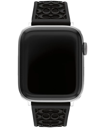 Ремешок для Apple Watch Coach силиконовый, 42/44/45 мм, черный