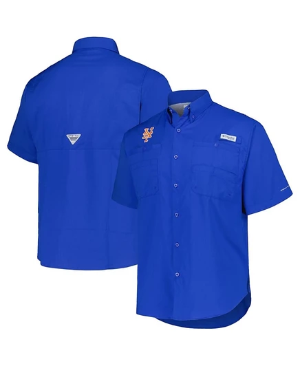 Мужская рубашка Columbia Tamiami New York Mets, синяя