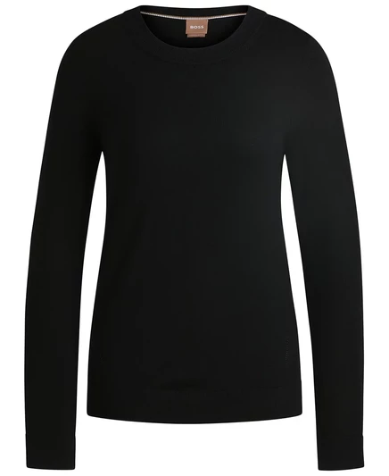 Женский свитер BOSS by Hugo Boss с круглым вырезом, черный