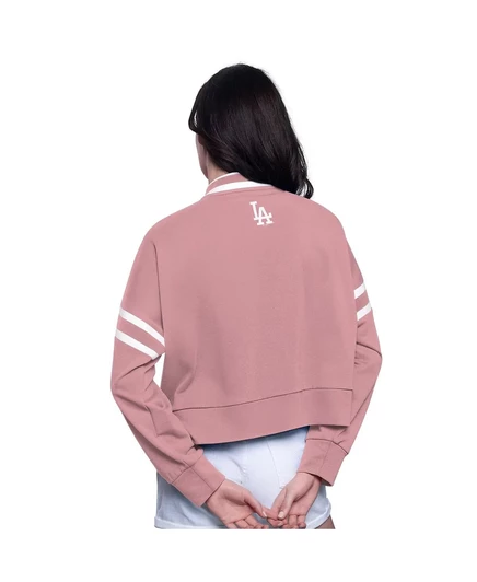 Укороченный пуловер-толстовка Starter для женщин розового цвета Los Angeles Dodgers Power Play pink
