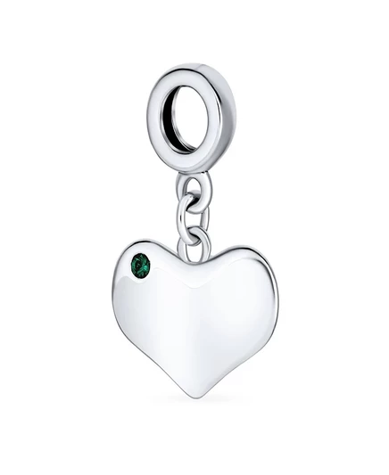 Шарм Bling Jewelry сердечко подвесное 925, зеленый