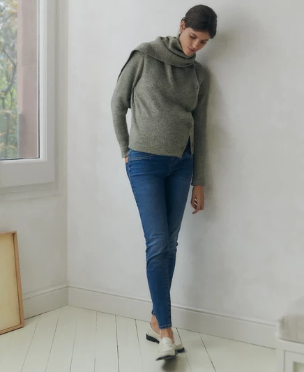 Женские узкие джинсы Mango для беременных dark blue