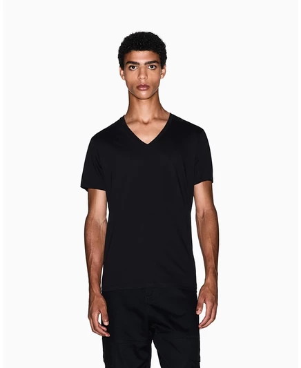 Мужская футболка AX Armani Exchange Pima с V‑вырезом, черная