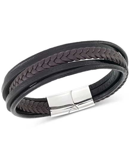 Мужской браслет LEGACY for MEN кожаный, черно-коричневый