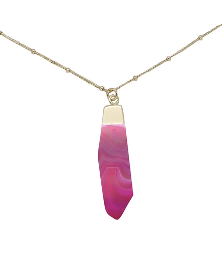 Ожерелье с подвеской из заряженного камня pink agate
