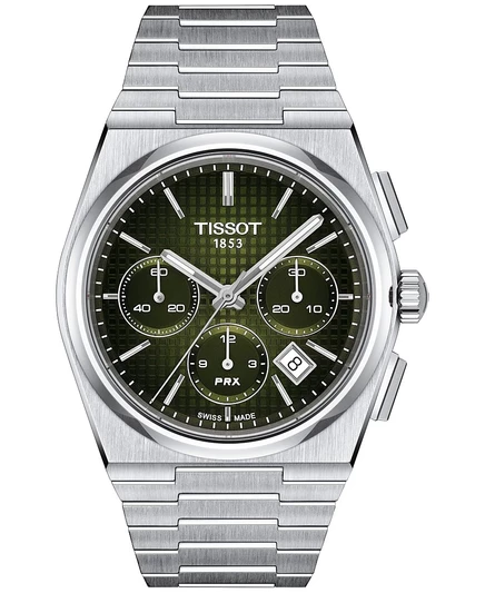 Мужские швейцарские часы с автоматическим хронографом Tissot PRX, браслет из нержавеющей стали, 42 мм, без цвета