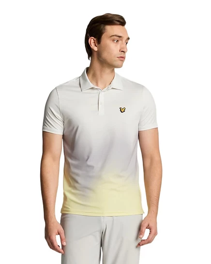 Мужская градиентная рубашка поло Lyle & Scott белого цвета