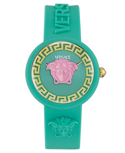 Часы Versace Kids Medusa Pop с бирюзовым силиконовым ремешком 32 мм