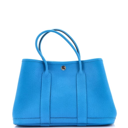 Женская сумка Hermès Garden Party 30 б/у, кожаная, синяя