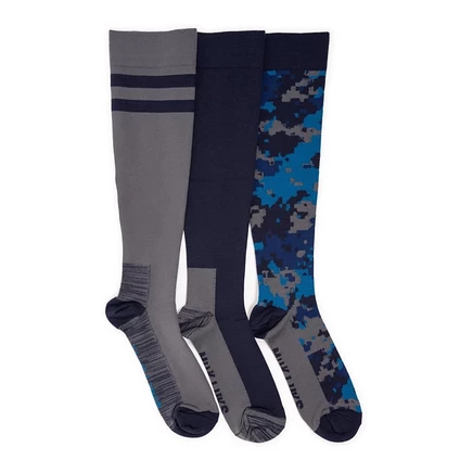 Мужские гольфы MUK LUKS компрессионные, 3 пары, синие