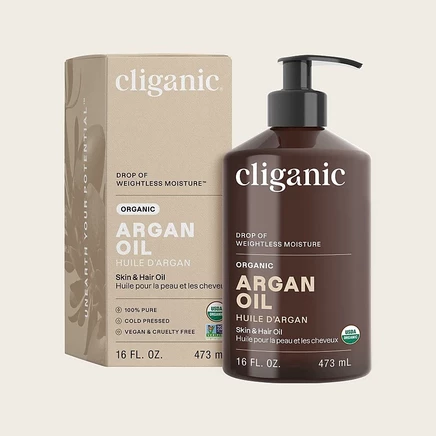 Органическое аргановое масло CLIGANIC 473 мл, синее