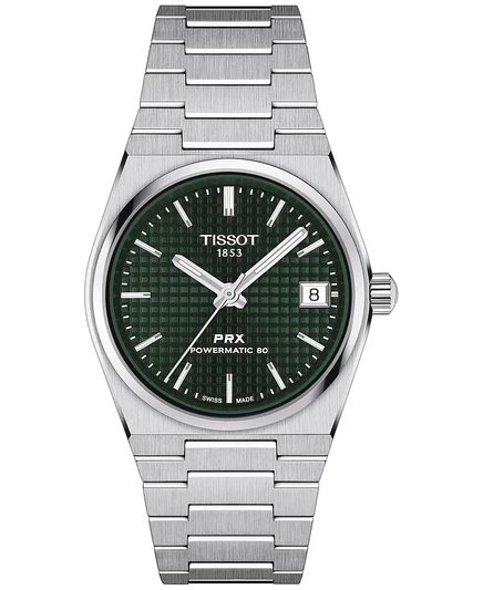 Унисекс часы Tissot PRX Powermatic 80 автомат 35 мм, серые