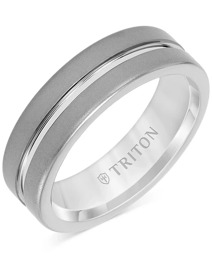Мужское кольцо Triton Sandblast из вольфрамового карбида, серое