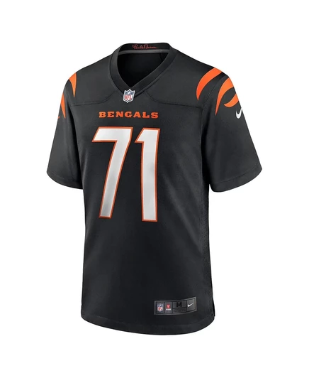 Мужская футболка Nike Amarius Mims Black Cincinnati Bengals, в которой игрок будет выбран в первом раунде драфта НФЛ 2024 года. black