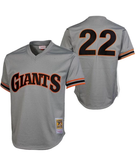 Мужской тренировочный джерси Mitchell & Ness Will Clark San Francisco Giants 1989, серый