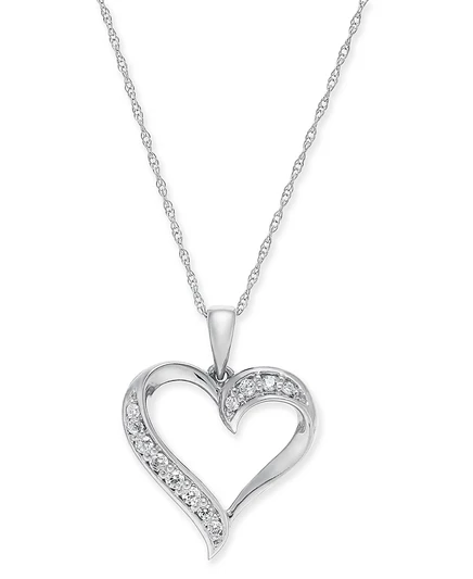 Подвеска Macy's Diamond Heart 18″ 14k, 1/6 карат, золотая