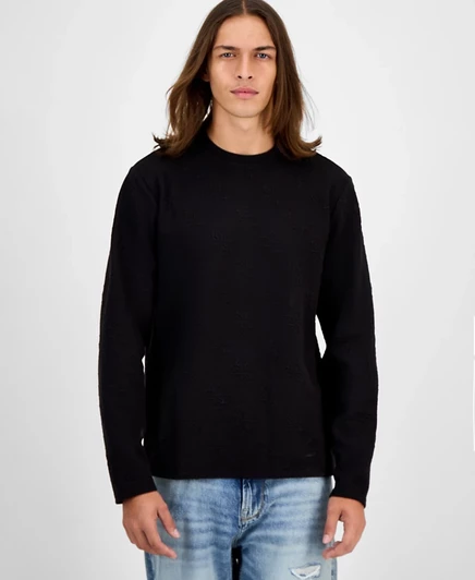 Мужской свитер с круглым вырезом и логотипом Quattro G от GUESS