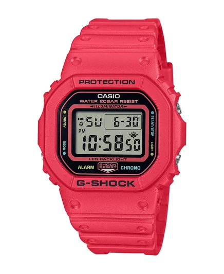  Мужские часы из красной смолы, 48,9 мм, DW5600EP-4 bright red