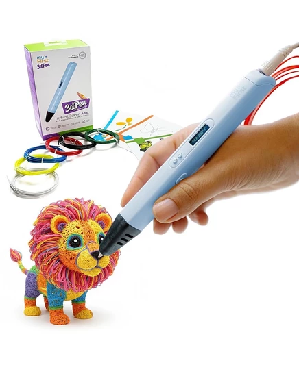 НОВЫЙ myFirst 3dPen Artist STEM для обучения 3D-рисованию подростков и взрослых с помощью биоразлагаемых нитей Полный набор синий
