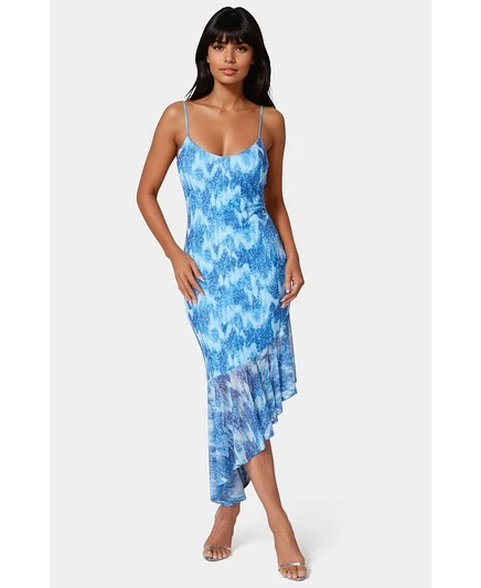 Женское платье bebe Cascade High-Low, синее