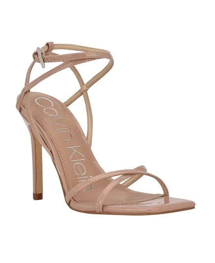 Женские босоножки Calvin Klein Tegin, бежевые лаковые