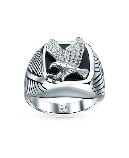 Кольцо-печатка Bling Jewelry с орлом, серебристое